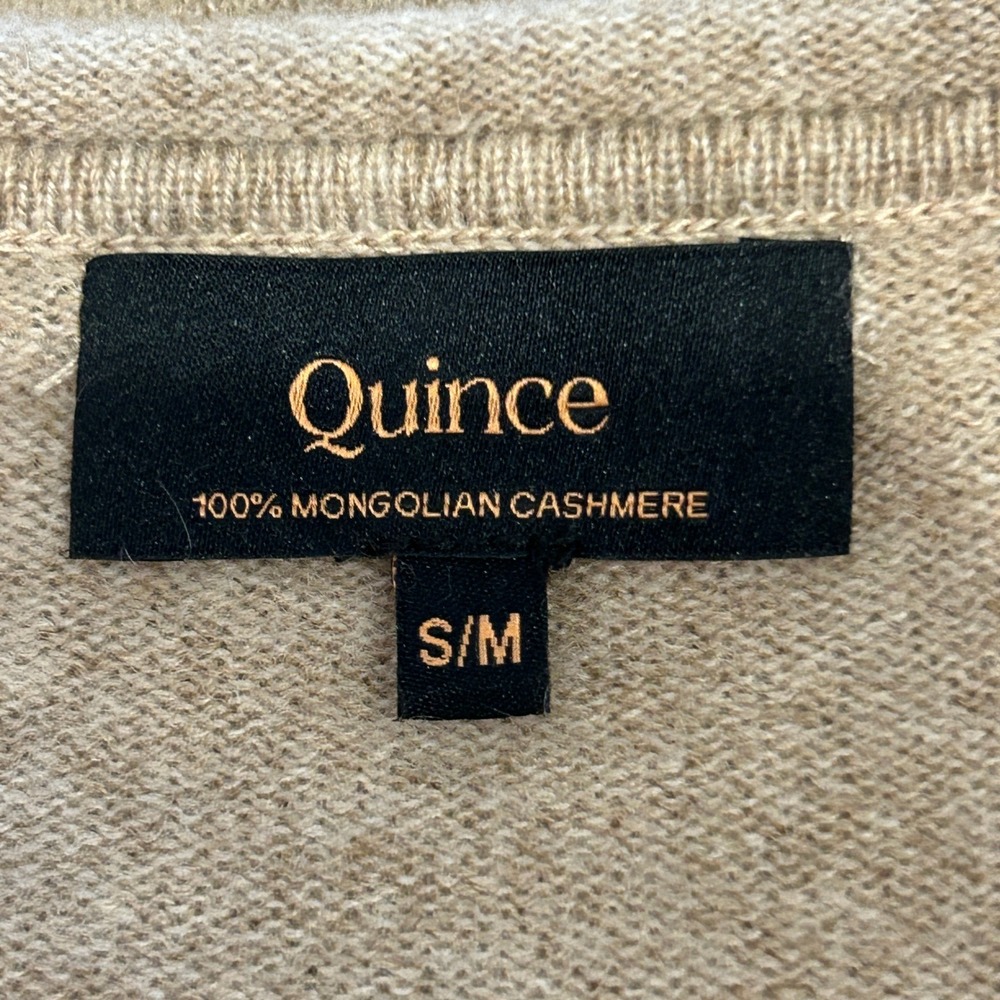 Quince Sweater Sz S/M Oatmeal Mongolian Cashmere Batwing Quiet Luxury Minimalist - Picture 6 of 9